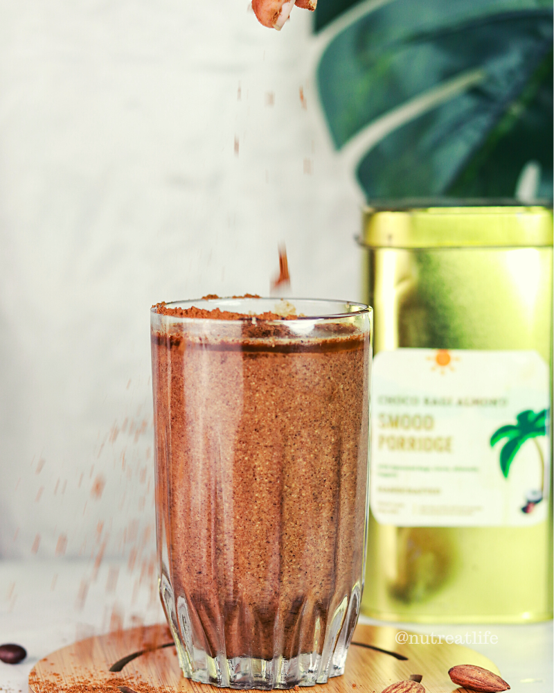 Choco Ragi Almond Smood Porridge - Nutreatlife