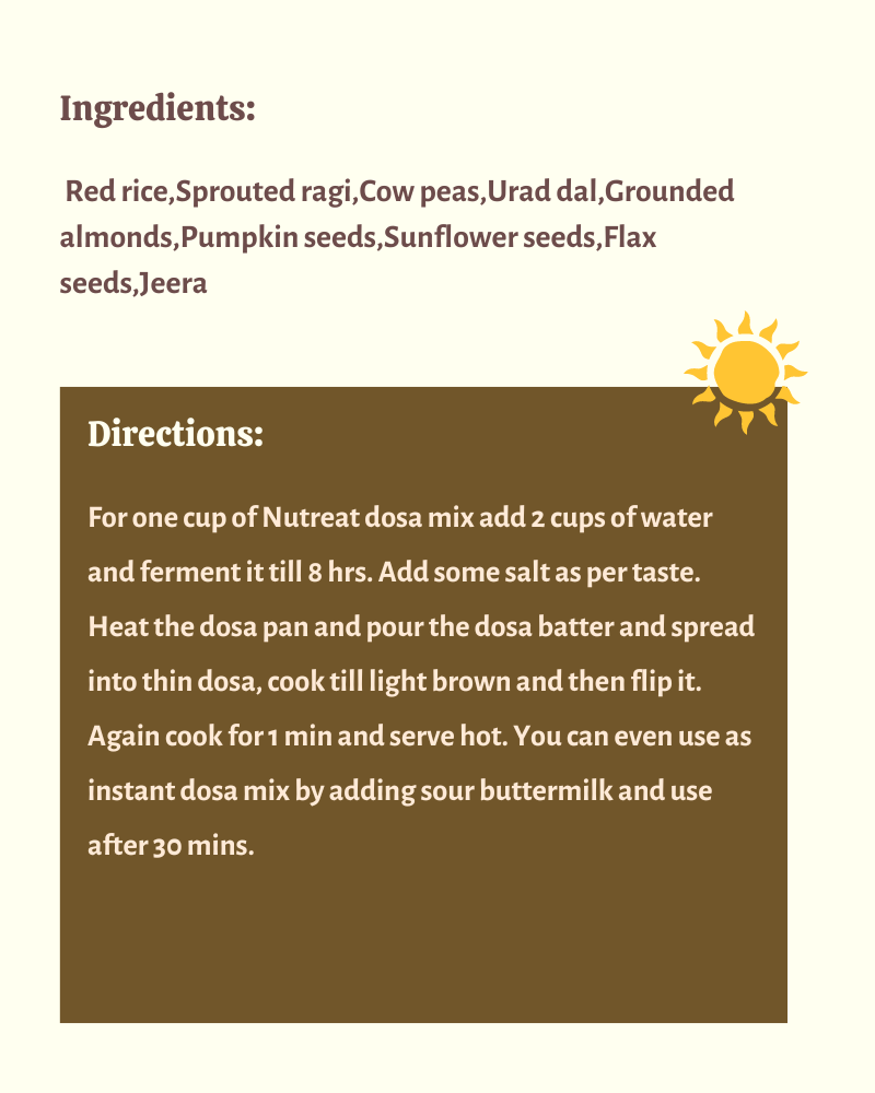 Red rice seed & nut Dosa Premix - Nutreatlife