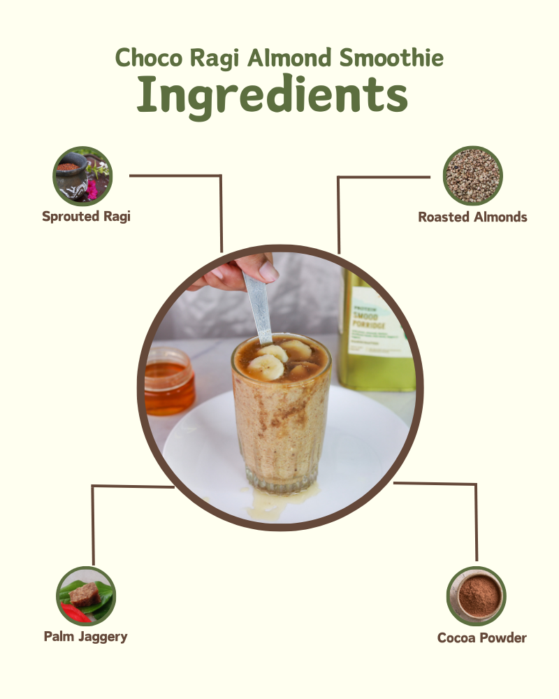Choco Ragi Almond Smood Porridge - Nutreatlife
