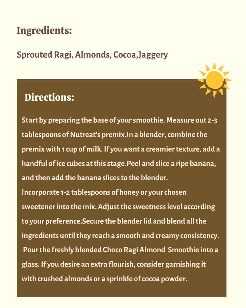 Choco Ragi Almond Smood Porridge - Nutreatlife