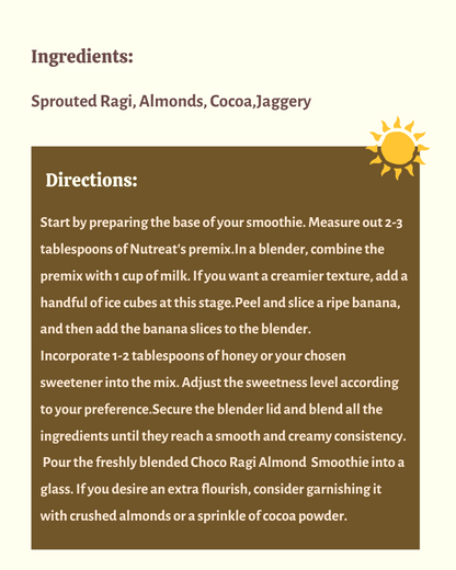 Choco Ragi Almond Smood Porridge - Nutreatlife