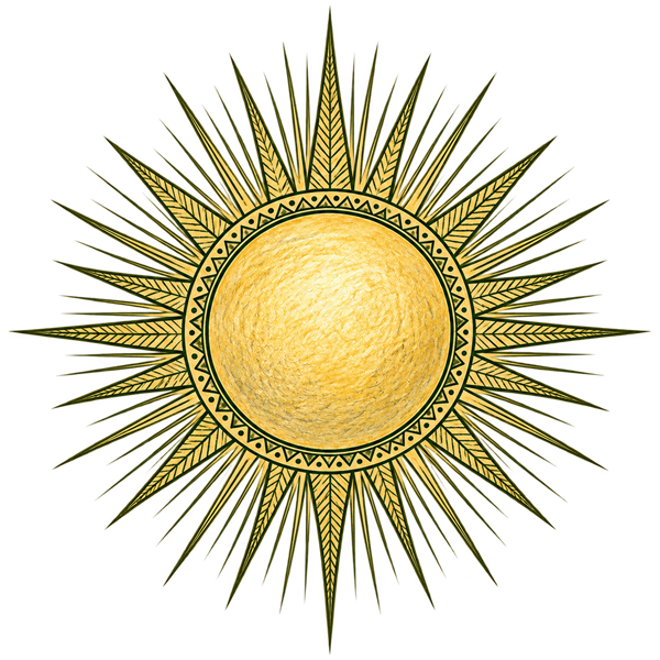 Hand-drawn rising sun